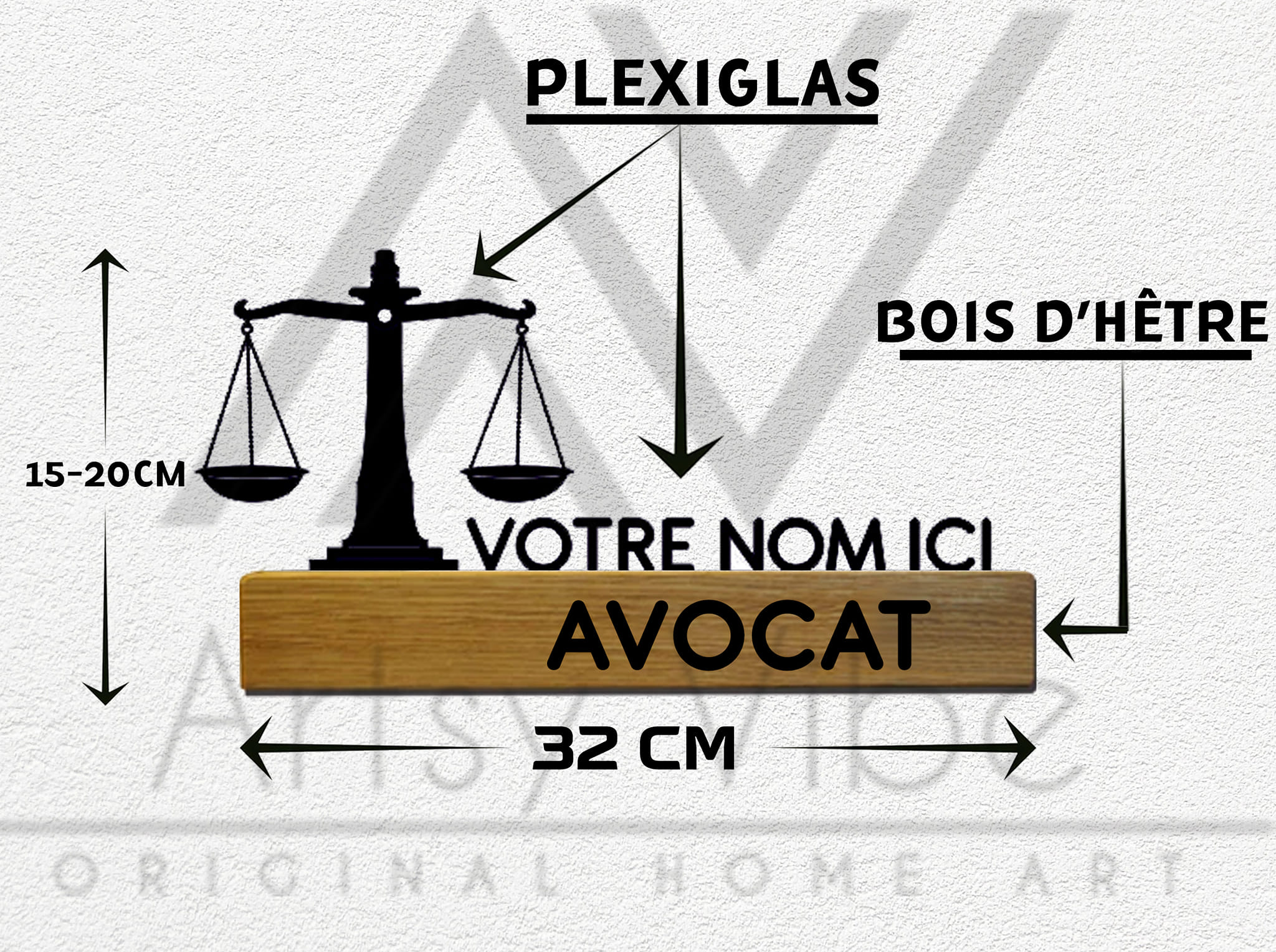 Porte-nom Bureau En wood
