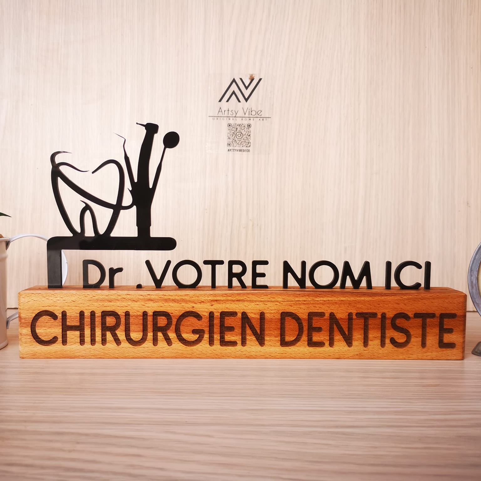 Porte-nom Bureau En wood