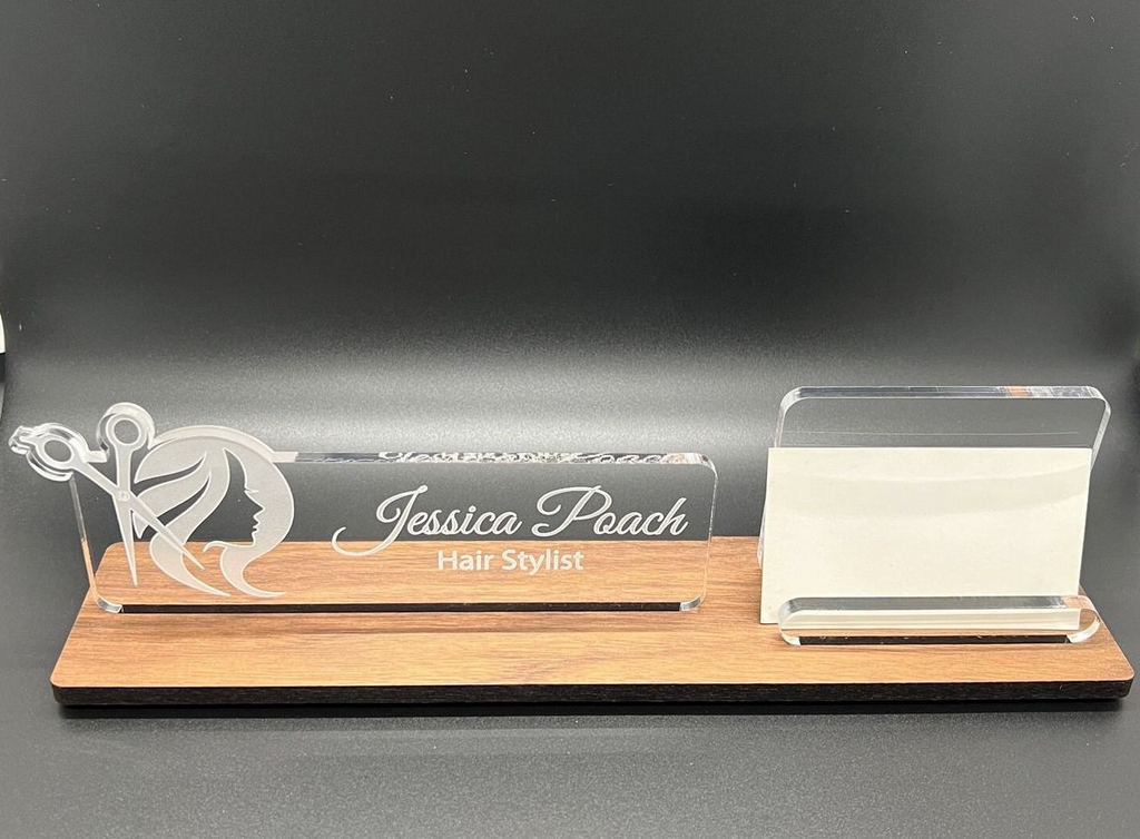 Porte-nom Bureau En Plexiglass