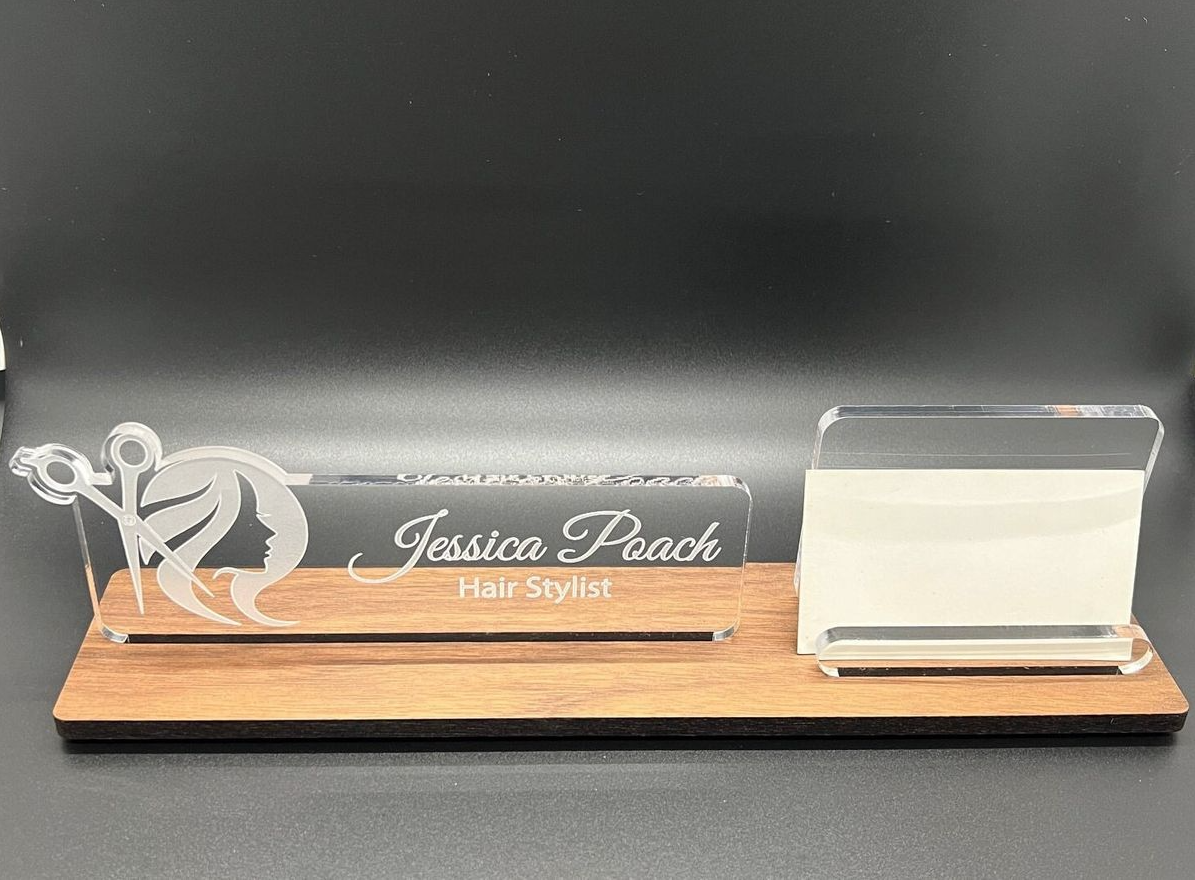 Porte-nom Bureau En Plexiglass