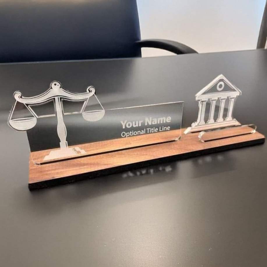 Porte-nom Bureau En Plexiglass