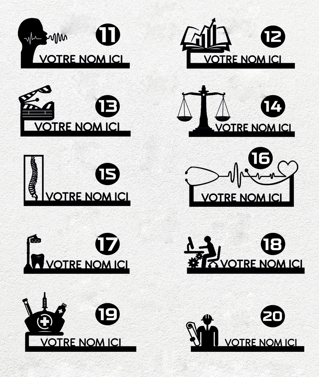 Porte-nom Bureau En wood