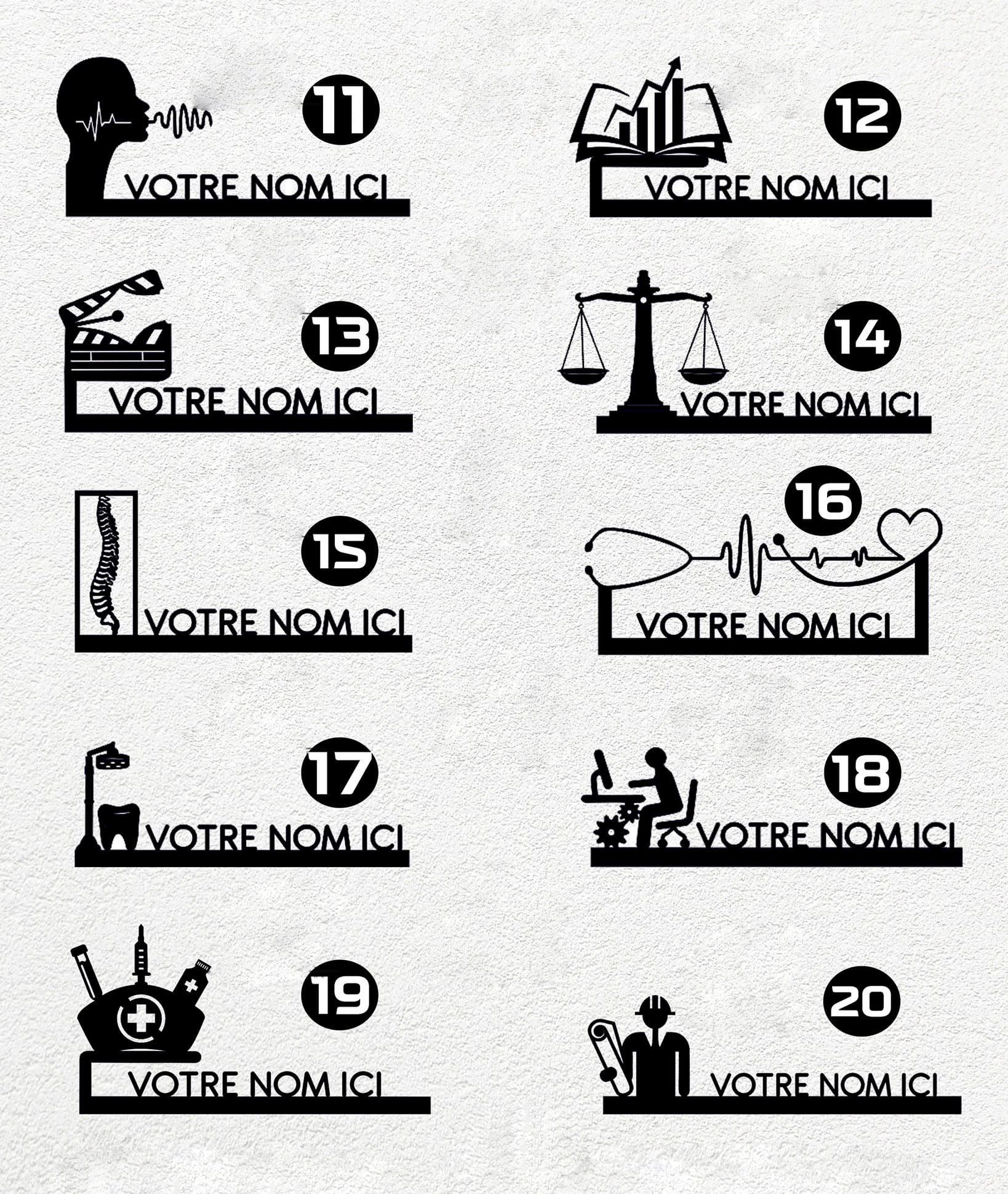 Porte-nom Bureau En wood